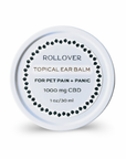 Tin of Rollover Topical Ear Balm for pet pain and panic with 1000mg CBD, 1oz
