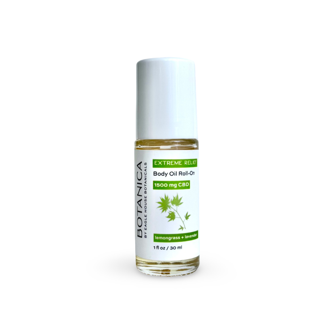Botanica Extreme Relief Body Oil Roll-On with 1500mg CBD in lemongrass and lavender scent