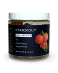 Jar of Botanica Knockout CBD and Delta 8 gummies in peach flavor, 30-count